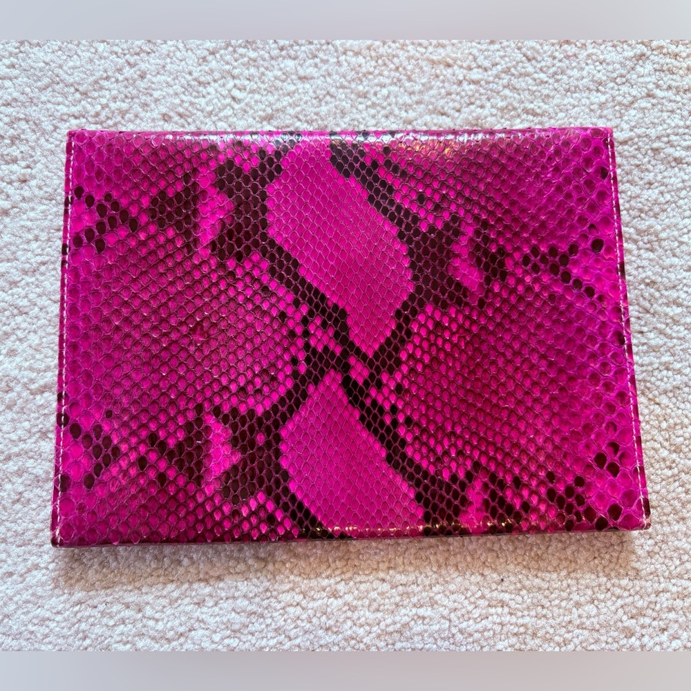 Coach Fuchsia Pink real Snakeskin Envelope Clutch
